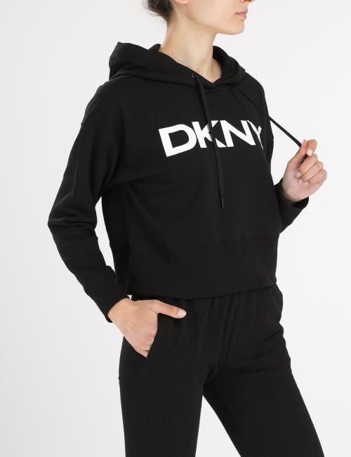 Baby GIRL DKNY 3-6 M MESI ROSA CALDO Vestito Stretch-Felpa con Cappuccio e Cerniera & Pantaloni Set in buonissima condizione! 
