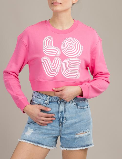 Felpa cropped Optical Logo Love Moschino