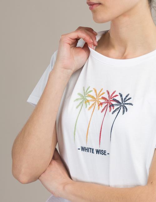 T-shirt White Wise