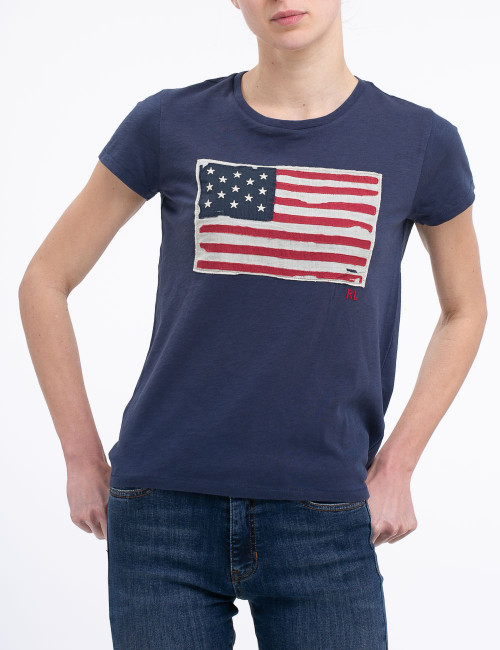 T shirt on sale bandiera americana donna