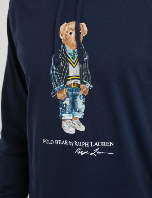 T-shirt Polo Bear a maniche lunghe con cappuccio Polo Ralph Lauren