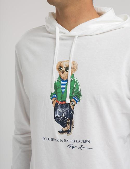 T-shirt Polo Bear a maniche lunghe con cappuccio Polo Ralph Lauren