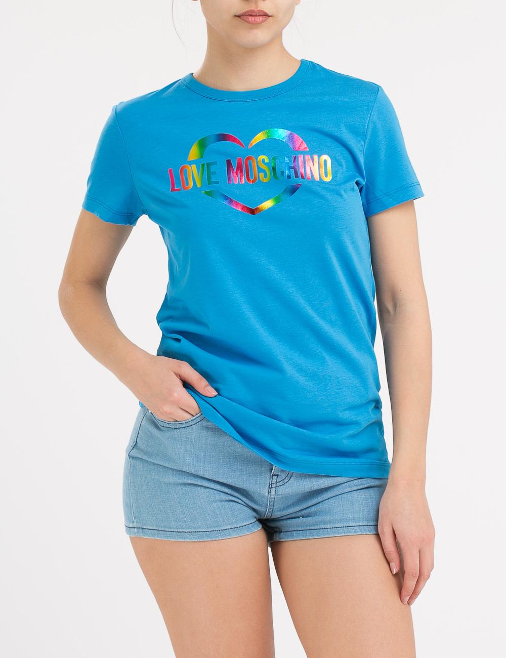 T-shirt Shiny Colorful Heart Love Moschino