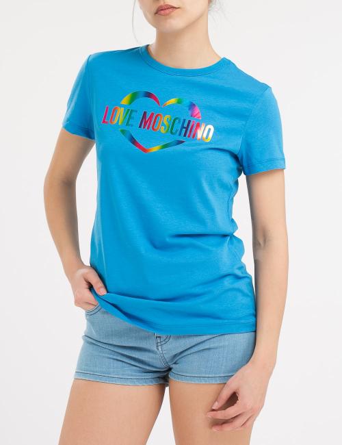 T-shirt Shiny Colorful Heart Love Moschino