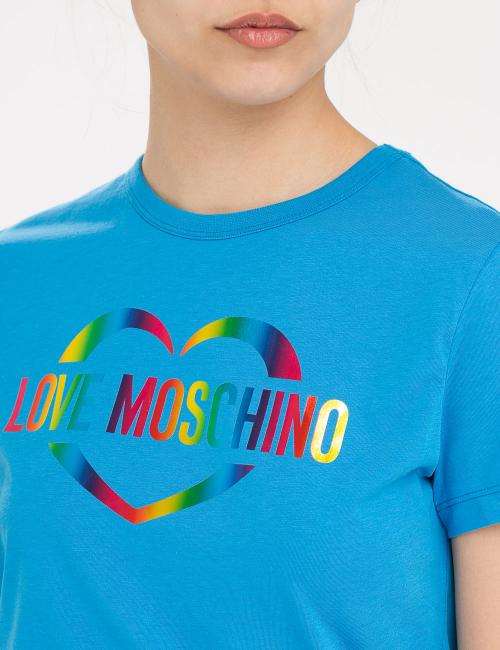 T-shirt Shiny Colorful Heart Love Moschino